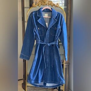 NWT Favorite Daughter THE BOULEVARD DENIM TRENCH in Rome Wash